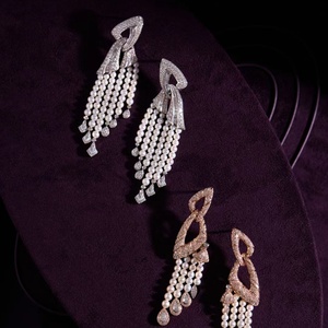 Pendientes de Perlas de Circonio de Varias Capas Li Xin Luxury <span class=keywords><strong>Selin</strong></span> Falls, Perlas para Mujer, Regalo de Boda - Product Image 5