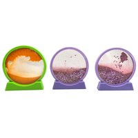 Sous-verre rond en acrylique avec paillettes liquides et motif de paysage, personnalisable avec logo pour cadeaux promotionnels