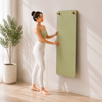 Tapis de yoga suspendu personnalisé en caoutchouc naturel PU mat de 4,5 mm avec absorption des chocs et œillets