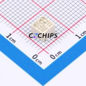 Résistance/potentiomètre réglable 3224J-1-102E SMD-3P, résistance 1kOhm 10% 250mW, dimensions 4.8x4.8mm - Product Image 1