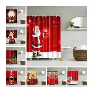 Moderner Weihnachtsbaum-Dusch vorhang, Best Sale Wasserdichte Dusch vorhänge mit Haken