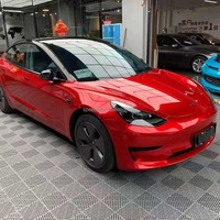Film adhésif métallisé rouge intense pour carrosserie automobile, effet brillant, changement de couleur