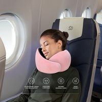 Oreiller de voyage ergonomique en mousse à mémoire de forme en U pour le cou et le dos – Écologique, réglable, massant, portable et rafraîchissant