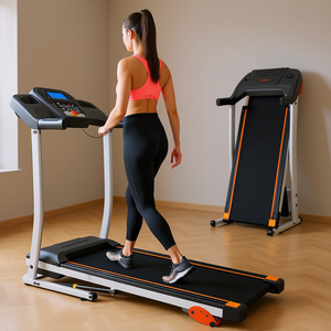Tapis roulant pliable 2,5 CV, appareil de cardio électrique avec écran LCD, 4 niveaux d'inclinaison, vitesse de 12 km/h, équipement de fitness à domicile pour la marche - Product Image 2
