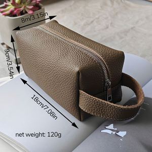 Portable Durable PU Leather Soft Water Resistant Rectangular <b>Makeup</b> Bag with Zipper Closure Travel Cosmetic Organizer Phone <b>Case</b> - Product Image 3