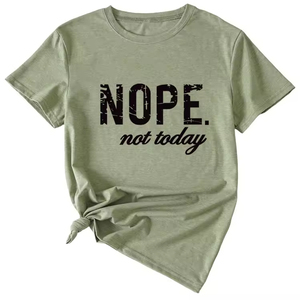 Blusa de manga corta con letras, estilo moderno y cómodo, para mujer, venta al por mayor. - Product Image 1