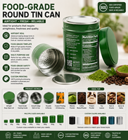 Boîtes en métal étamé recyclables 250g pour le stockage alimentaire, motif gaufré pour thé, café en grains, matcha et poudre protéinée