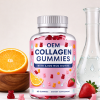 Gummies de collagène en gros pour marque privée OEM, 60 unités avec 3000mcg de biotine, complément alimentaire
