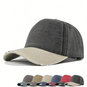 2025 New Arrival Retro 5 Panels Washed Cotton Distressed Trucker Hat Summer <b>Sunscreen</b> Stitching Baseball Sun Hat - Product Image 1