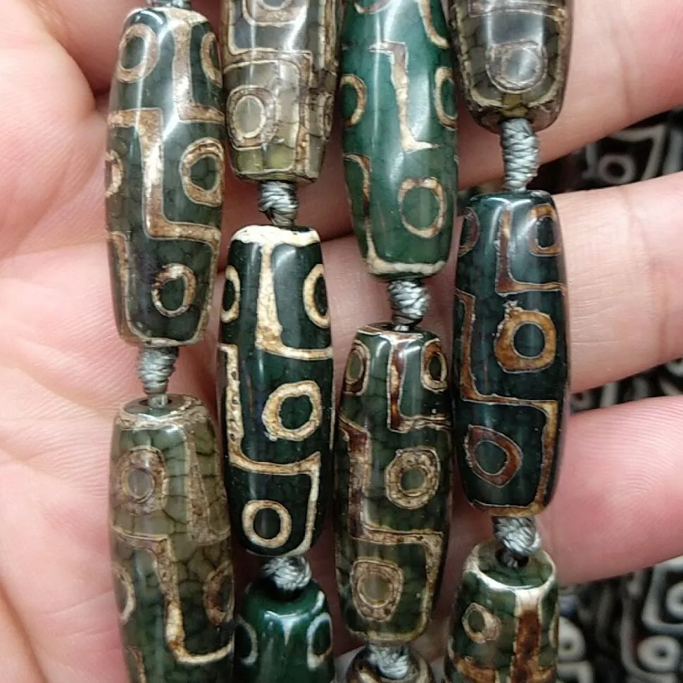 Wholesale long shape tibetan buddhist mala agate dzi spacer tibetan beads jewelry for making bracelets necklace