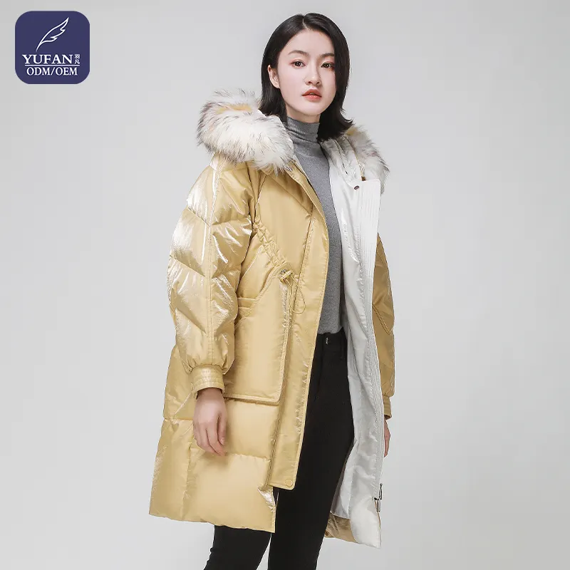 Yufan Winter Puffer Jacket Ladies Warm Hooded Duck Down Clothes Women Slim Long Down Winter Jackets Women Puffer Coats