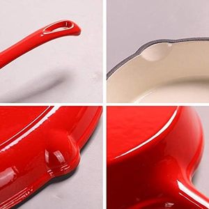 Padella per bistecca antiaderente in ghisa dal Design classico eco-friendly teiera in metallo con padelle smaltate rosse - Product Image 5