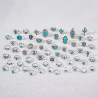 Bagues en pierre à prix d'usine, styles multiples, turquoise, howlite, pour femmes, en alliage d'argent, bijoux cadeaux, bon marché
