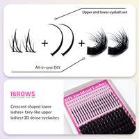 Bulu Mata Palsu Grosir Princess Semi-Handmade Sintetis DIY Volume Cluster Bagian Bawah Individual Mix CD Curl Natural Faux Mink Lash
