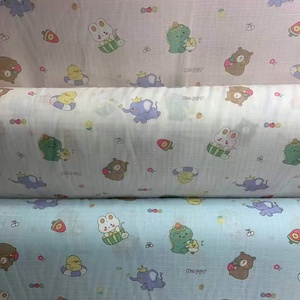 Tela de Gasa a Cuadros Pequeños de Doble Capa 100% Algodón con Estampado de Dibujos Animados para Pijamas <span class=keywords><strong>Infantiles</strong></span>, Sábanas y Fundas de Edredón - Product Image 4