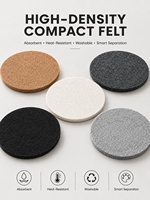 Lot de 10 dessous-de-verre en feutre absorbant, écologiques, couleurs assorties, avec support, 4 pouces, résistants à la chaleur, pour la protection de la table