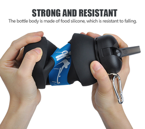 Botella de Agua de Silicona para Niños, Venta al por Mayor de Fábrica, Libre de BPA, 550 ml, Botella de Agua Plegable con Diseño de Bola de Billar - Product Image 5