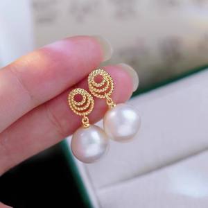 Accessoires en argent S925 pour la création de bijoux, plateau vide avec perles rondes de 8 à 13 mm, crochet d'oreille, bijoux tendance - 22330 - Product Image 1