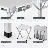 Table de jardin moderne en aluminium YILU, table pliable portable pour le camping, mobilier de jardin, ensemble table et chaises