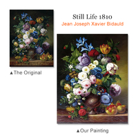 Réplique d'art de qualité muséale, peinte à la main, nature morte florale, fleurs classiques célèbres, peinture à l'huile pour décoration murale