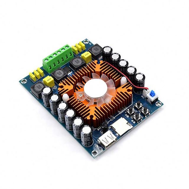 BOM XH-A120 TDA7984E HIFI Digital Audio Power Amplifier Board 200W+200W Class D Stereo DC 14-36V With Remote Controller