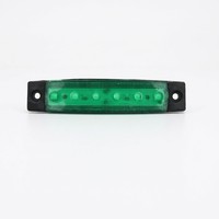 Feux de position latéraux rectangulaires fins à 6 LED Vert Blanc Rouge Ambre Bleu 12V 24V pour Camion Remorque Bus Fourgonnette Camionnette Étanche