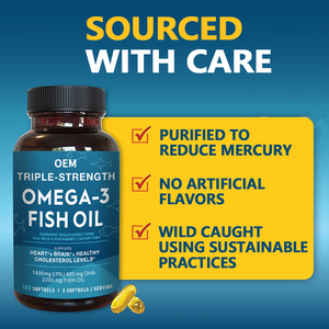 Oem nhãn hiệu riêng tự nhiên não và mắt sức khỏe viên nang mềm bổ sung sức khỏe tim Cá dầu omega 3 viên nang mềm với DHA và EPA - Product Image 3