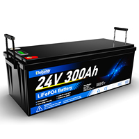 Batterie de stockage d'énergie solaire au lithium LiFePO4 24V 100Ah 200Ah 250Ah 300Ah 400Ah 314Ah avec BMS, en stock UE