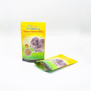 Emballage alimentaire pour animaux de compagnie Fermeture éclair Mylar Fond plat Pochette debout Pedigree Chien Chinchilla Lapin Hamster Cochon d'Inde Granulés Sacs alimentaires - Product Image 6