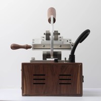 Machine manuelle en bois de noyer pour dorure du cuir, outil artisanal de gaufrage du cuir, presse à embosser, machine à moule en cuivre pour carnets en papier
