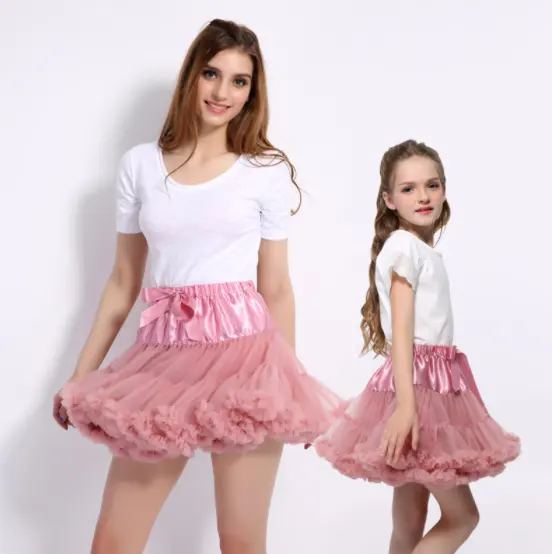 Balerin Pettiskirt katmanlı kabarık çocuk bale etekler parti parti için prenses kız tül mini etek yeni bebek kız Tutu etek