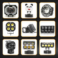 Phare de Travail LED 3 Pouces 40W 5D 4 Lentilles, Projecteur Anti-Brouillard à Conduite DRL Rouge pour Voiture 4x4 Tout-Terrain Camion Tracteur Moto à Encastrer