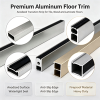 Profilé de joint de dilatation pour sol stratifié en aluminium avec insert en caoutchouc EPDM, bande de transition étanche anodisée pour revêtements de sol d'hôtel