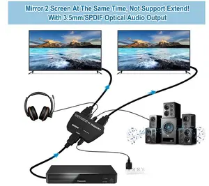 HDMI Splitter 1x2 With Audio Extractor Links HDMI Splitter 1 In 2 Out For Dual HDMI 2.0b Splitter+ Optical SP