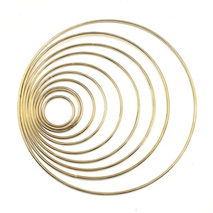 Cercle floral en métal doré pour couronne, décoration de mariage DIY, <span class=keywords><strong>anneau</strong></span> en métal doré pour macramé, <span class=keywords><strong>attrape</strong></span>-rêves, suspension murale en macramé pour remise de diplôme - Product Image 5