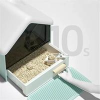 Bac à litière pour chat automatique en plastique anti-odeur et anti-déversement, en forme de maison, entièrement fermé, durable, avec pelle anti-accroc, toutes tailles