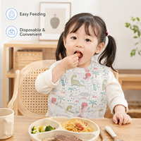 MOMSBIB Lot de 20 bavoirs pour enfants en tissu non tissé, sans BPA, imperméables, anti-déversement et anti-salissures, pour l'alimentation, 13-36 mois