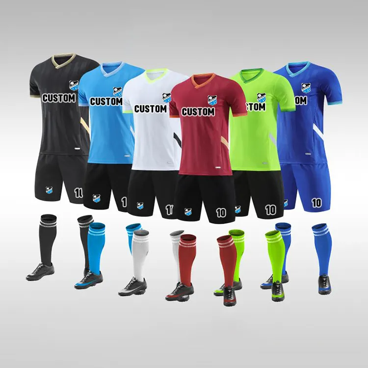 Free design Soccer Jerseys Men Boys Alta qualidade Custom Logo Team Name Printing Football Team Uniform