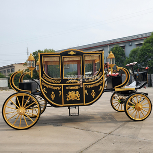 Royal Luxury 4-Wheel Electric Horse Carriage <b>Trailer</b> Wedding Events Horse Drawn Wagon Customized Color/Size/Seats - Product Image 5