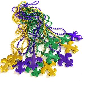 Paquete de 12 Collares de Cuentas para Fiesta de Mardi Gras, 32 Pulgadas, 7 mm, Dorado, Morado y Verde, Recuerdo de Fiesta, Accesorios para Disfraces de Fiesta, SP-4 - Product Image 3