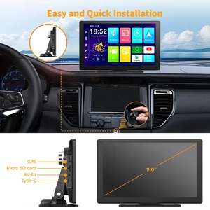 Navigateur GPS Android 10 haute luminosité 9 pouces avec écran tactile WiFi, cartes gratuites Europe/<span class=keywords><strong>USA</strong></span>, compatible CarPlay et Mirror Link pour Avalon 1 - Product Image 2