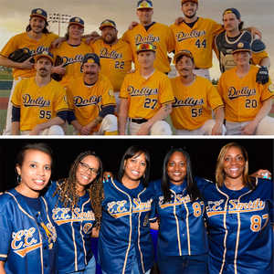 Op maat gemaakt zwart oud goud klassiek stijl authentiek honkbalshirt - Product Image 5