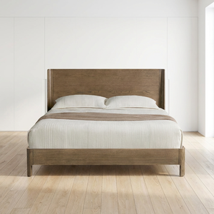 Cama de Madera Moderna de Alta Calidad con Diseño Francés Simple, Tamaño King, Color Personalizado, Tallada a Mano, Duradera - Product Image 1