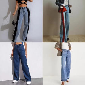<span class=keywords><strong>Jeans</strong></span> da Donna di Tendenza, Stile Street, a Vita Alta, Gamba Larga Dritta, Pantaloni <span class=keywords><strong>Lunghi</strong></span>, <span class=keywords><strong>Jeans</strong></span> in Denim Lavato Casual all'Ingrosso - Product Image 6