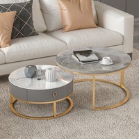 Table basse de luxe en bois, divers matériaux, dessus en marbre texturé, fer forgé, minimaliste, pour le bureau, la maison, le salon