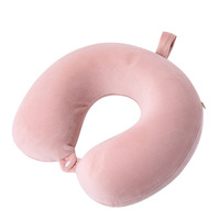 Oreiller cervical en mousse à mémoire de forme en U, housse en velours cristal, soutien de la colonne cervicale, appui-tête pour dormir, oreiller d'avion – Meilleur prix