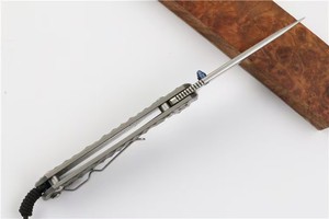 Navaja Plegable de Acero Inoxidable Gris, Herramienta para Cortar Frutas de Uso Diario en el Hogar - Product Image 3