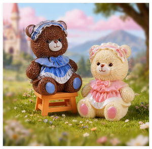 Vente en gros de petit ours personnalisé en résine pour enfant supermarché jouet figurine animale pour fille de 3 ans fournitures d'artisanat jardin - Product Image 5
