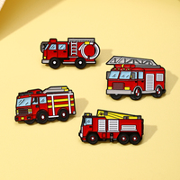 Badges en émail personnalisés en gros, design camion de pompiers, fabrication directe usine, OEM ODM, stock disponible