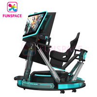 Funspace Super Engine 3 écrans, jeu de course d'arcade à volant pour 1 joueur avec simulation de vol pour jeunes hommes